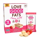 Love Good Fats Chewy Nutty White Chocolatey Truskawki Keto Bary - Przekąski z białka niskokalorycznego - 12 opakowań (1.59oz / 45g każdy bar)