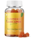 Turmerowe gumki z czarnym pieprzem do zapalenia, kurkumy i suplement imbirowy do immunologicznego wsparcia wspólnego, bezcukrowa kurkumina Gummies imbirowy dla dorosłych Wegan Non-GMO