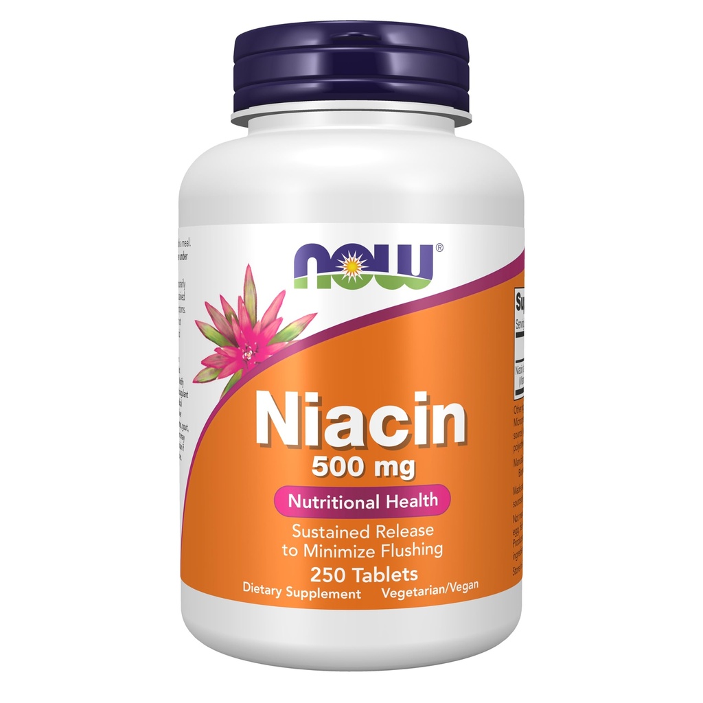 Teraz suplementy żywności, Niacyna (witamina B-3) 500 mg, Trwałe uwalnianie, Zdrowie odżywcze, 250 tabletek