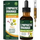 Cleavers Lymphatic Dreanage Drops Enhance Lymph System Detox Cleanse, Echinacea, Thistle mleka, Koty Pazur, Turmeric, Dandelion, Burdock suplement wsparcia immunologicznego. 2oz