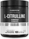 Jacked Factory L- Citrulline - Fermented L Citrulline Powder, Nitric Oxide Booster dla zwiększonego przepływu krwi, Siła, & Endurance - 100 Sług, Unflavored