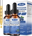 (2 opakowania) Potasu Magnezu suplement płynny z potasu, magnezu, wapnia, witaminy D3, cynku, dla dorosłych i dzieci, cukier wolny