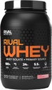 Rivalus RivalWhey - Truskawka Creme 2lb - 100% Białko serwatki, Izolat serwatki, Profil czystego żywienia, BCAA, Brak substancji zakazanych, Wyprodukowane w USA