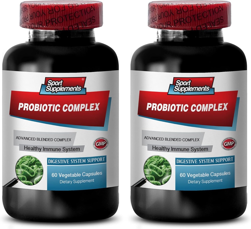 Zdrowa trawienie - PROBIOTIC Advanced Mixed Complex for Digestive System - Probiotic Bacillus, suplementy diety, bifidobacterium lactis, Probiotic Multi Enzym Digestive Formula, 2B 120 Czapki