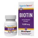 Superior Source Biotin 10 000 µg - Codzienne uzupełnienie Włosy Zdrowie i wzrost - Naturalny suplement Biotin pomaga zdrowe paznokcie i skóry - 60 Podjęzykowe tabletki rozpuszczające
