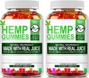 (2 Pack) Gummies z konopi - 90PCS Stress Relief Fruity Gummy Bear with Hemp Oil