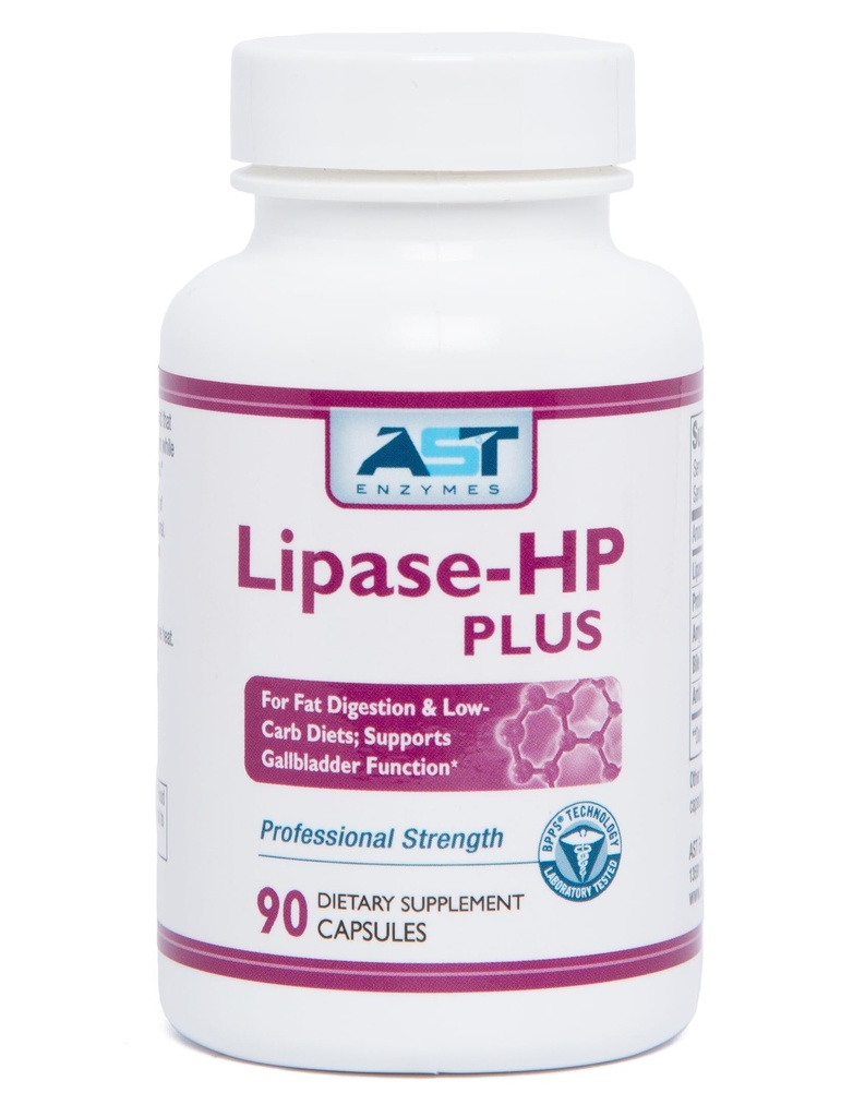AST Enzymy Lipase- HP Plus - 90 Kapsułki wegetariańskie - Enzymy trawienne dla tłuszczowych żywności - Keto Diet Digestive Enzyme Formuła