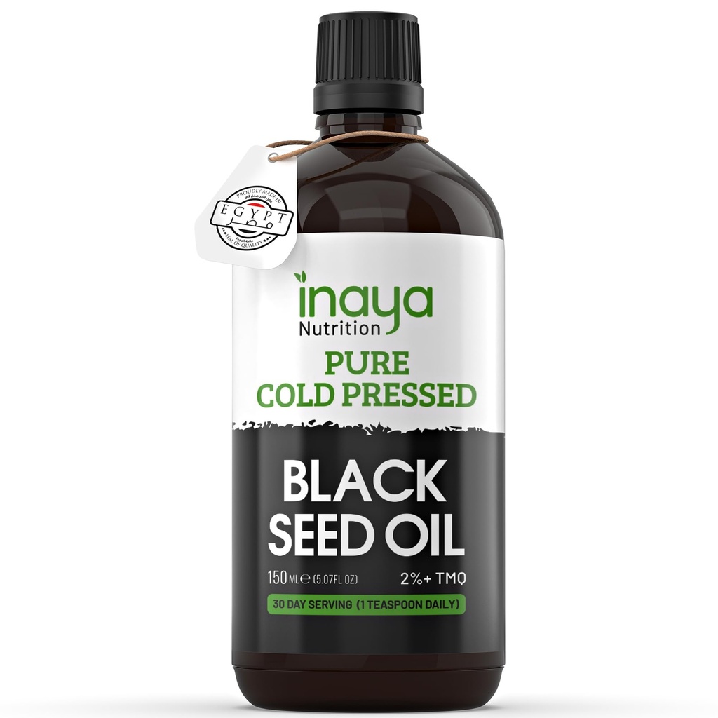 Nigella Sativa Black Seed Oil - Pure Cold- Pressed z 2% Thymoquinone 124; Egyptian Sourced Between 124; Nutricent- Bogate dla ogólnego Wellness, Włosy i pielęgnacja skóry 124; 30 Służenie w szklanej butelce