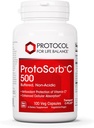 Protokół Protosorb C 500 - Witamina C silnie wchłanialna - dla układu immunologicznego i suplementu do zdrowia kości * - z kwasem alfa- lipoinowym - buforowana, Witamina C - 100 Czapki Veg