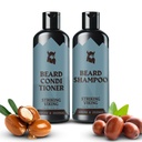 Uderzające Viking Beard Shampoo i Conditioner Set - 4 Fl Oz Each, Świeży męski Scent - Broda Wash and Conditioner for Men - Cleanses & Softens, z Argan & Jojoba Oil - Sulfat & Paraben Free
