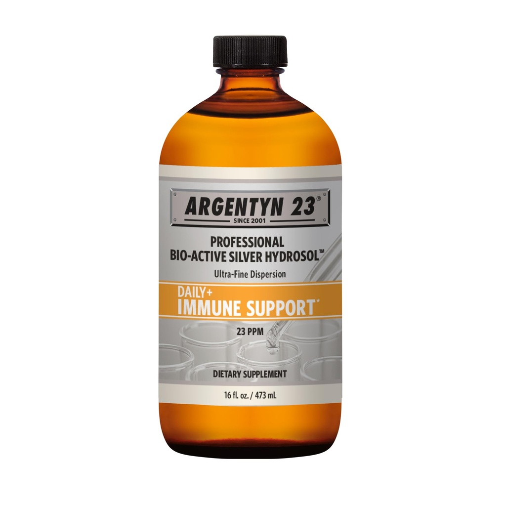 Argentyn 23 Profesjonalne wsparcie immunologiczne - Srebrna koloidalna, Bioaktywna Silver Hydrosol, 23 ppm, Liquid Twist Top, 16 Fl Oz (473 ml)