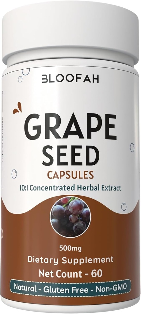 Kapsułki z ziarnem winogronowym 500 mg / kg mieszanki paszowej pełnoporcjowej; 10: 1 Koncentrat ekstraktu z nasion winogron 124; Naturalny suplement ziołowy 124; Nie-GMO, bez glutenu 124; Proszek z nasion winogron do codziennego leczenia (60 sztuk (opakowanie po 1))