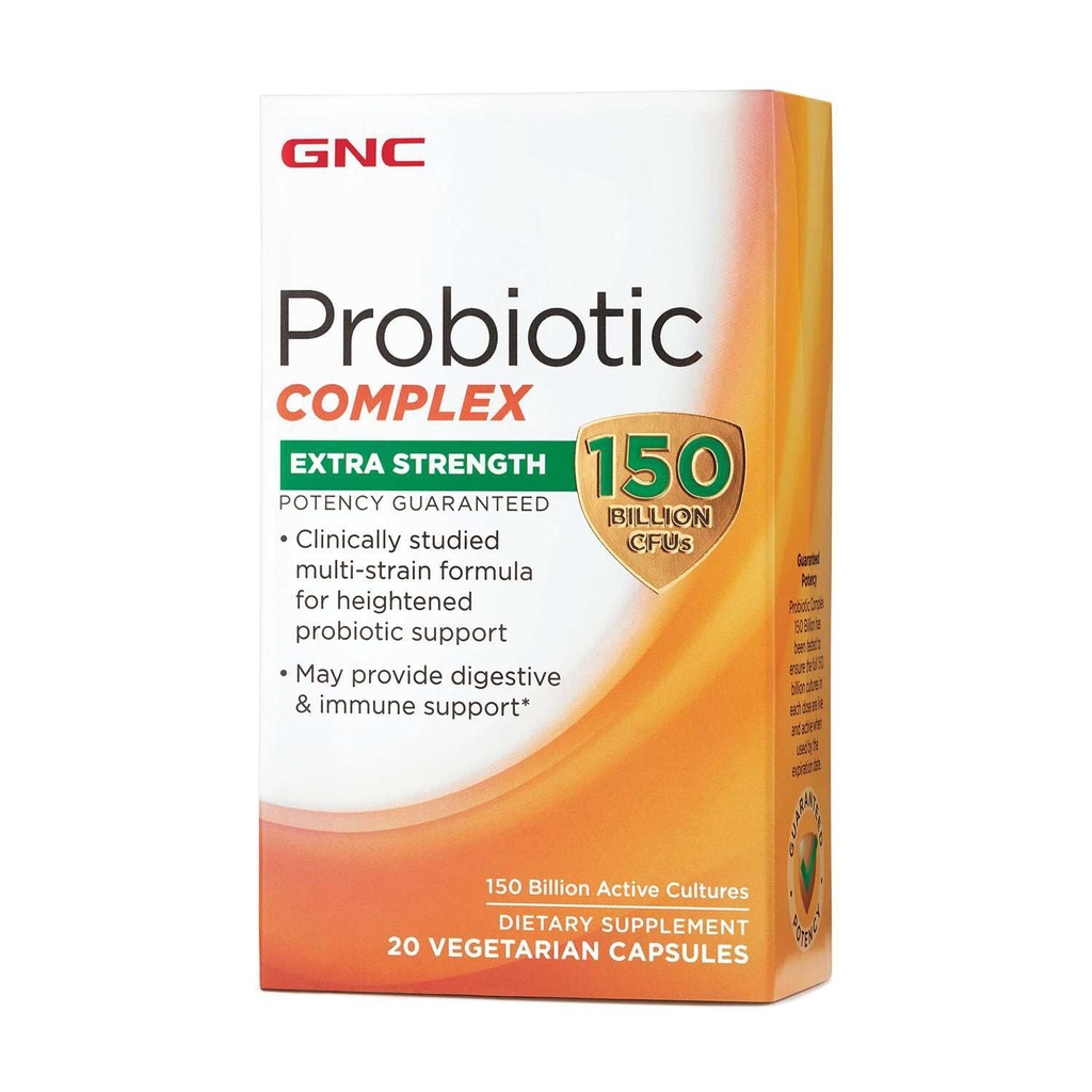 GNC Probiotic Complex Extra Siła z 150 Miliard CFU, 20 Kapsułki, Codzienne Wsparcie Probiotyczne