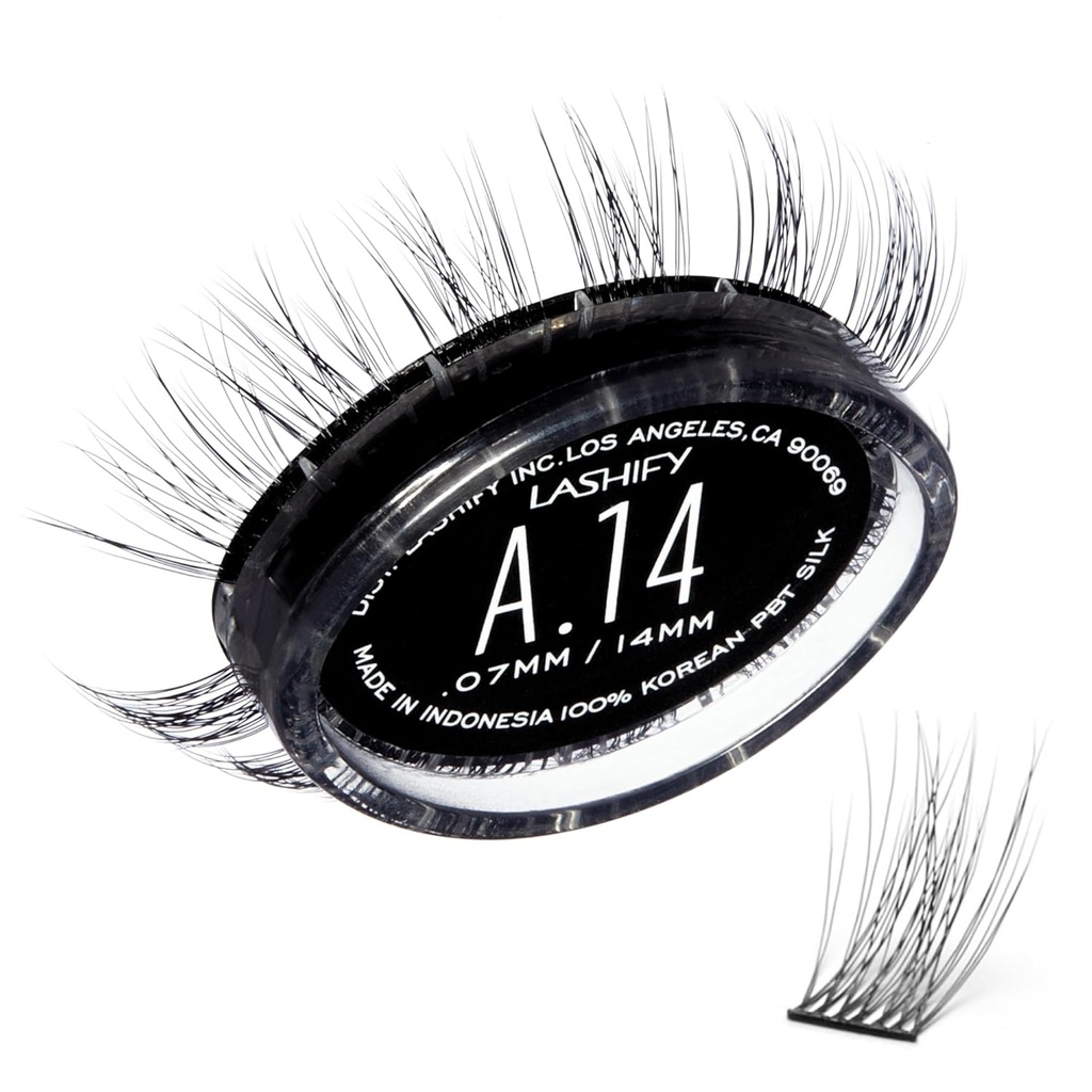 Lashify Amplify 14mm Gossamer DIY Eyelash Rozszerzenia Refill, czarny, łatwe fałszywe rzęsy dla naturalnego wygląd