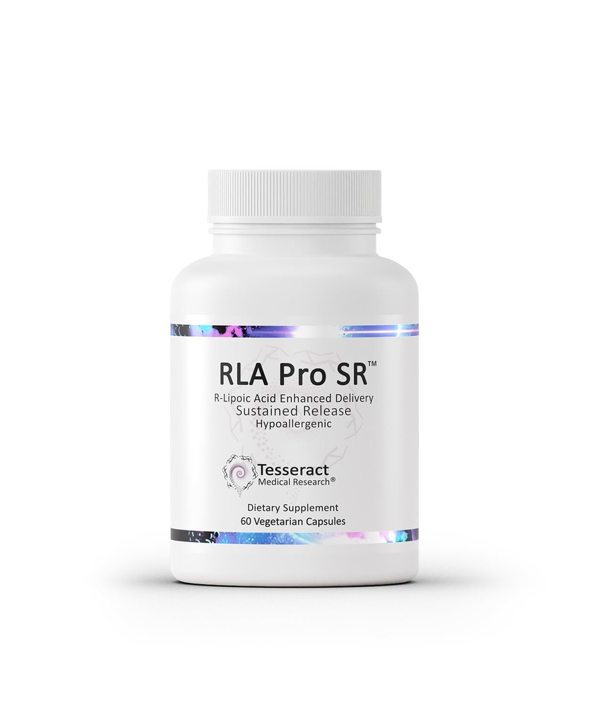 Tesseract RLA Pro SR, suplement kwasów tłuszczowych, 60 kapsułek, Sustainable Release R- Lipoic Acid, Wzmacnia Mitochondrial & Cellular Energy, Amino Acid Metabolizm Wsparcie, Hipoalergiczne