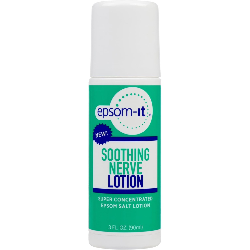 Epsom- Soothing Nerve Lotion - Roll On Epsom Salt Magnezu Lotion, Topical krem magnezu z Capsaicin & Arnica dla zmęczonych mięśni i snu, 3oz