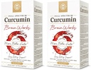 Solgar Full Spectrum Curcumin Brain Works, 90 Licaps - Wspomaganie Pamięci Recall, Focus, Funkcja poznawcza - Wsparcie przeciwutleniające - Curcumin, BacoMind, Cholina, Witamina B12 - Non-GMO, Wegan - (Opakowanie 2)