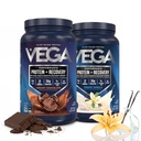 Vega Sport Premium Powder Bundle Protein, Czekolada + Wanilia, Plant Protein Powder Post Workout - Certified Vegan, Wegetarianin, Keto- Friendly, Gluten Free, Dairy Free, Acids Amino BCAA