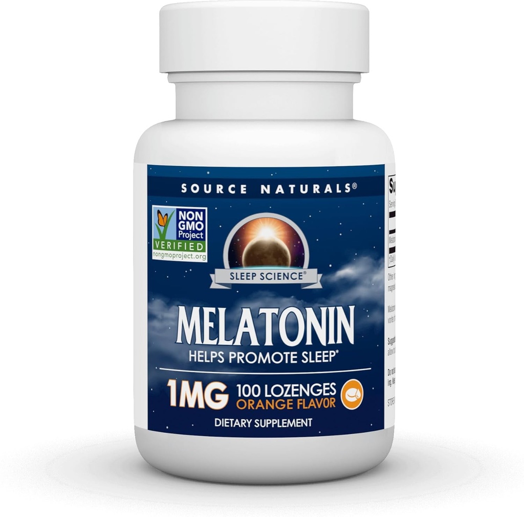 Źródło Naturals Sleep Science Melatonin 1 mg, 100 Pomarańczowy aromat Lozenges