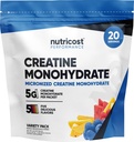 Nutricost Kreatyna Monowodzian proszek Odmiana Stickpack (5 Flavors, 20 Servings) - Mikronizowane, 5 Gramy Kreatyny Monowodzian na opakowanie
