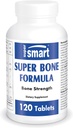 SuperSmart - Super Bone Formula (Zaawansowany Kompleks) - z wapniem, magnezem, witaminą K2, D3 i suplementem Strontium 124; Non-GMO & Gluten Free - 120 Tabletki