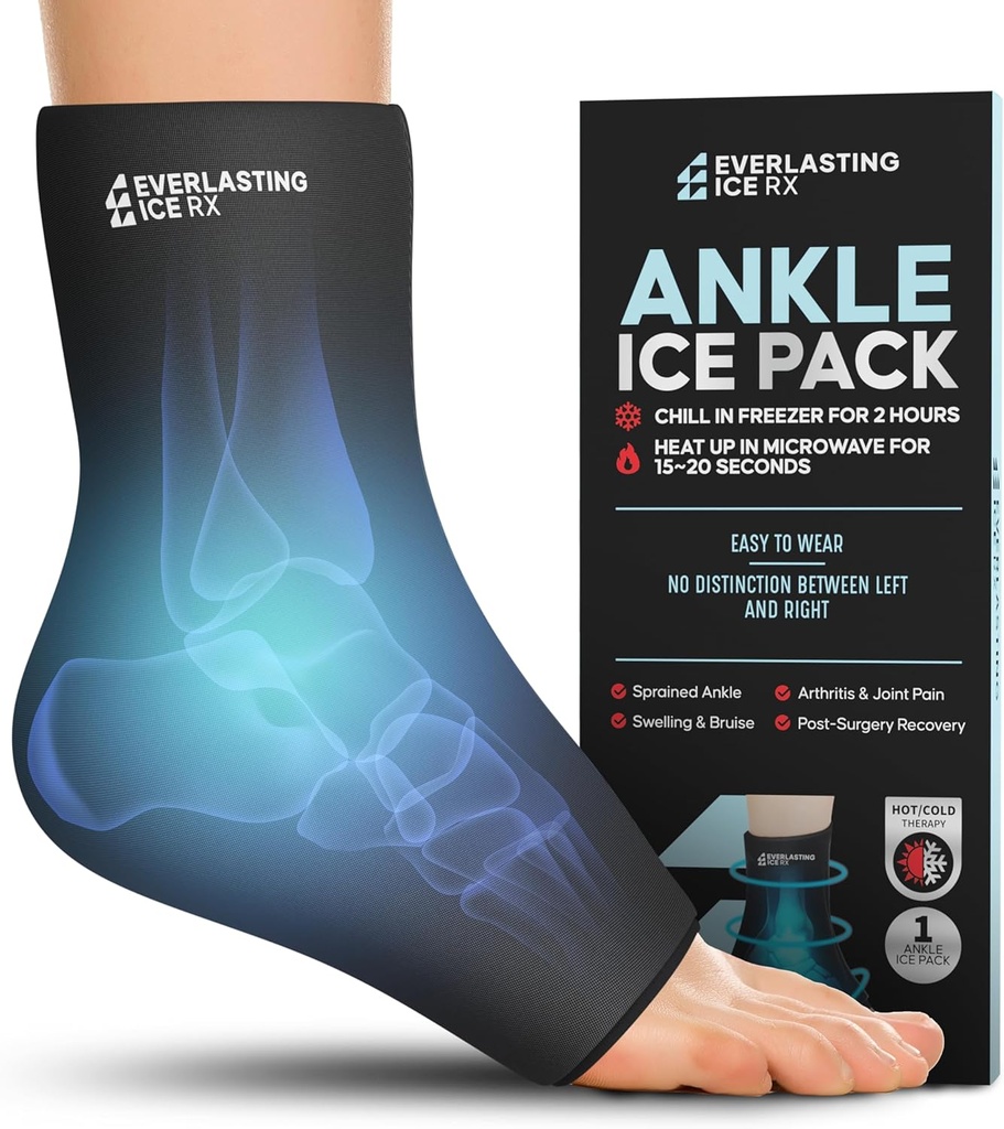 Opakowania na lód do obrzęku, Opakowania na lód wielokrotnego użytku Foot Pack - Cold Compression Therapy for Pain Relief, Plantar Fascilitis, Sprained Ankles, Achilles Tendonitis Relief