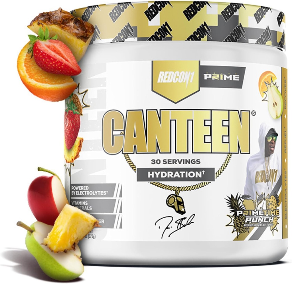 REDCON1 Post Workout Recout Powder - Coach Prime Canteen - Proszek nawadniający z elektrolitami, Witaminy i wody kokosowej - Prime Time Punch (30 Służenia)