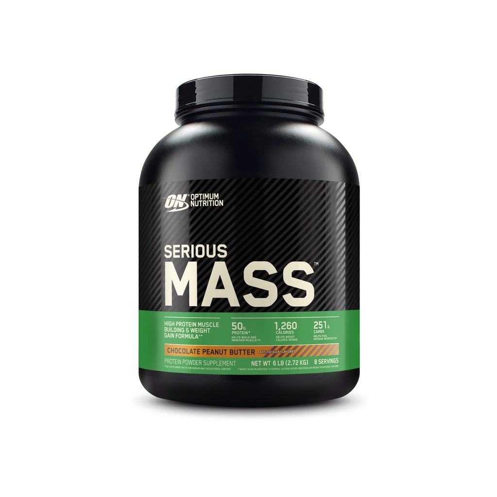 Optimum Nutrition Ciężka masa, Gainer masy proszku, Gainer masy, Witamina C i Cynk do wsparcia immunologicznego, Kreatyna, Czekoladowy Masło orzechowe, 6 Funt (Opakowanie może Vary)