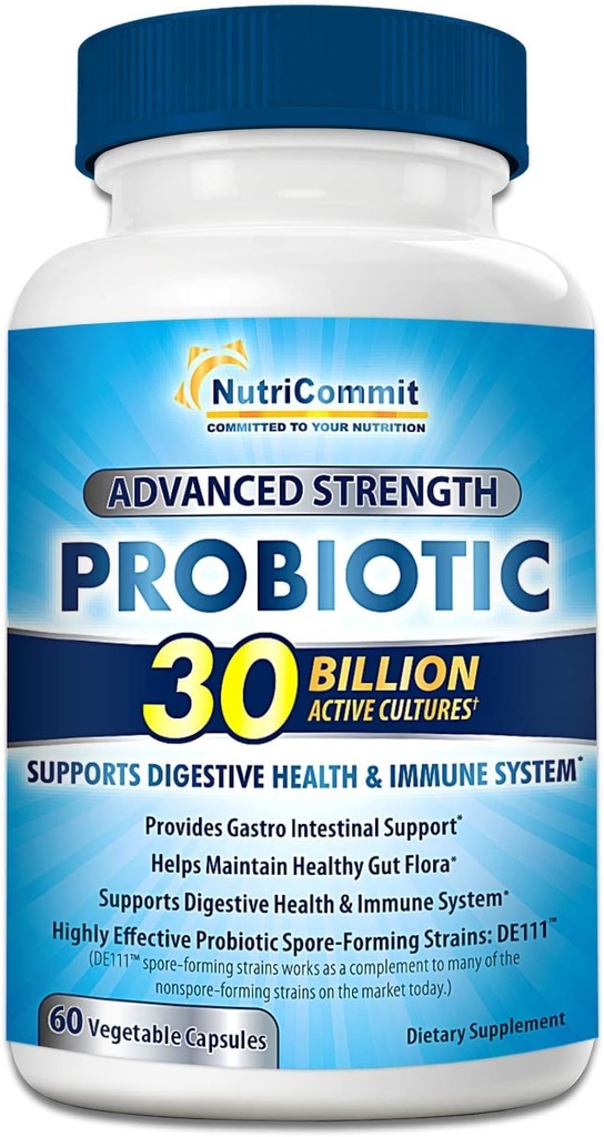 30 Miliard suplement do probiotyki 124; 10 Rzadko Naukowo zwalidowane Szczepy Bacillus subtilis & Bacillus koagulans prebiotyczne Wsparcie Optimal Immune & Digestive Health (1 Daily)