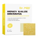 Dr Med Miodowa opatrunek gaza, 2 "x 2" (10 PCS / Box) Miodowy opatrunek opatrunkowy opatrunkowy do niewielkich otarć, cięć, otarć, łuski i oparzenia do gojenia ran, chemikaliów i narkotyków