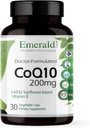 EMRALD LABS CoQ10 200mg - Premium Wellness Supplement z naturalną witaminą E - Wspiera przeciwutleniacz, cyrkulacja, energia i zdrowie serca - 30 Kapsułek (30- Day Supply)