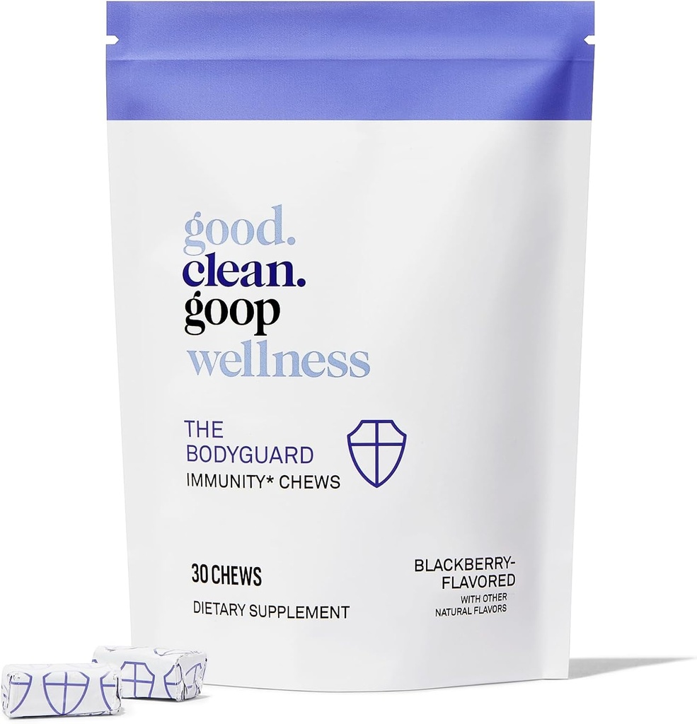 Good.clean.goop Wellness Bodyguard Immunity Chews 124; Suplement diety dla wsparcia immunologicznego 124; Ekstrakt Elderberry & Witamina D 124; Berry Flavored Biodor 124; System immunologiczny Booster 124; Opakowanie z 30 Żywienia 124; Non-GMO