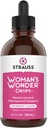 Strauss Heartdrops Woman 's Wonder Drops; Menstrual & Menopauzal Supplement Supplement in Spearmint Flavour, Natural Formula, Gluten- Free, Soy- Free, Non-GMO, 3.4oz Butelka