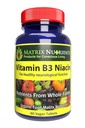 Witamina B3 NIACIN - Digestive, Heart and Immune Support! - 100% Organic - Ulepszenie funkcji mózgu, Energia i zmniejszyć stres - Wegańskie tabletki (60ct)