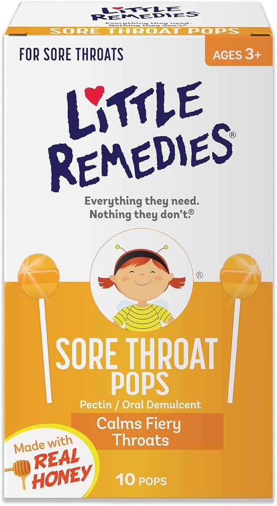 Little Remedies Sore Throat Pops, Made With Real Honey, 10 Count (Pack of 1)