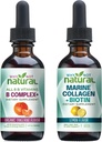 Dlaczego nie naturalne witaminy B złożone krople płynne i Marine Liquid Collagen dla włosów, skóry i paznokci