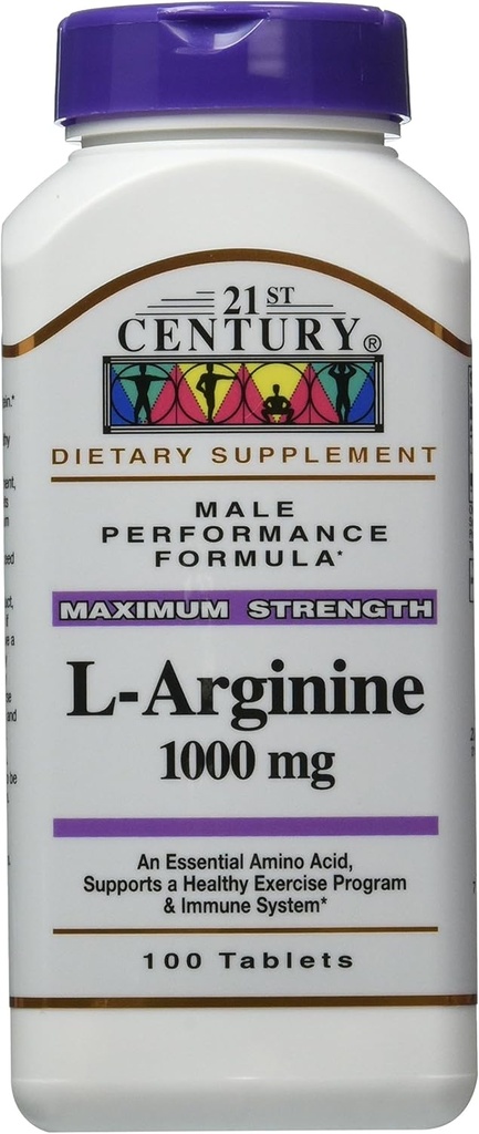 21. Century L- Arginine 1000 Mg Tablets, 100- Count (Opakowanie po 3)