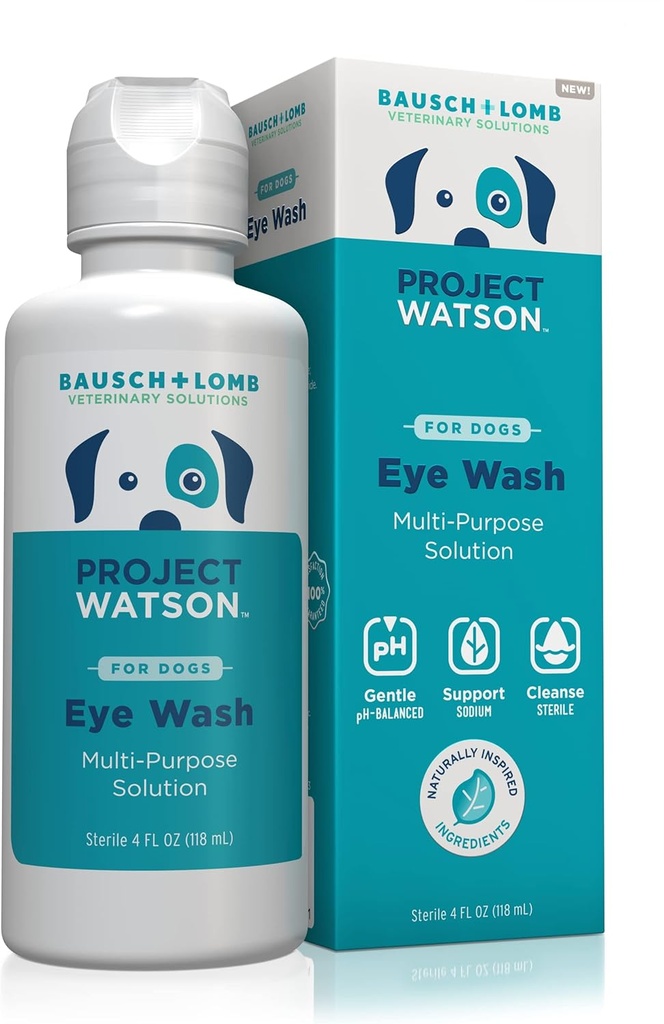 Projekt Watson mycie oczu dla psów, Pomoc Usuń plamy łzowe & Wsparcie zdrowia oczu, Delikatny pH Zbalansowana formuła, aby pomóc zmniejszyć ryzyko zakażenia, Wolny zapach, 4 Fl Oz
