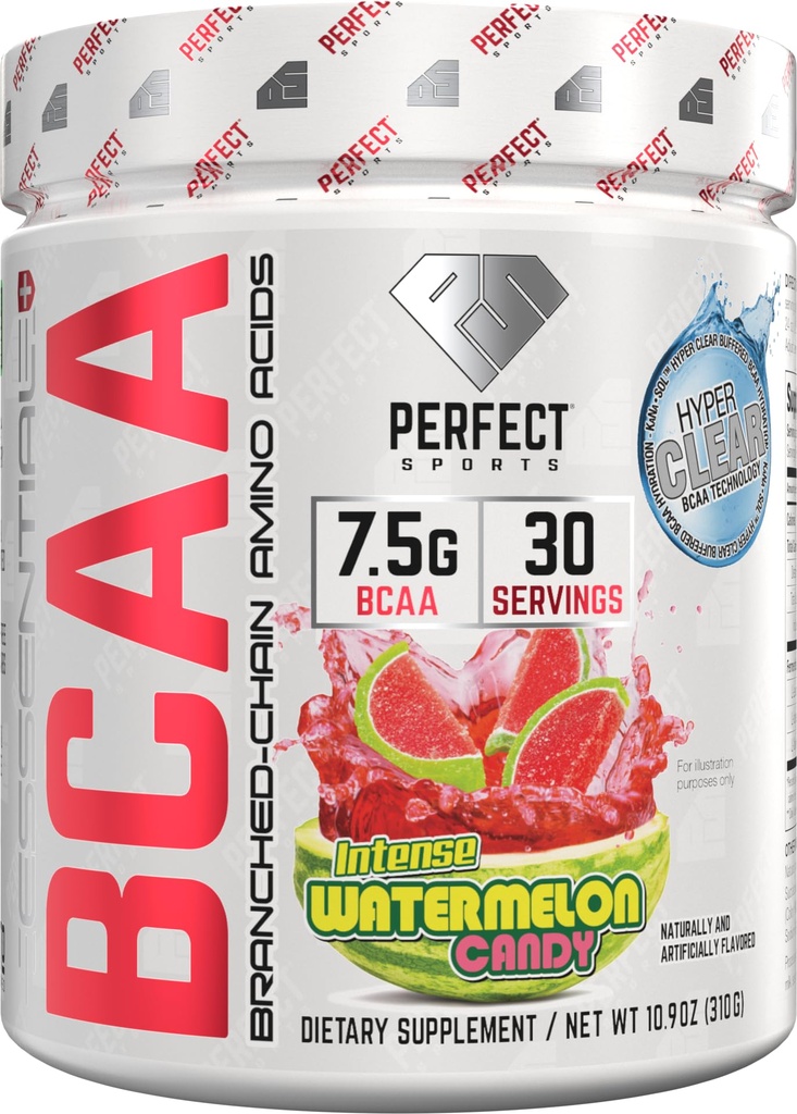 PERFECT SPORTS Essential BCAA Hyper Clear Amend124; KaNa- Sol ™ Technology Amend124; 7.5g Vegan BCAA Amend124; Zero Cukry, węglowodany lub Calories Amend124; 30 Sług (Arbuz Candy)
