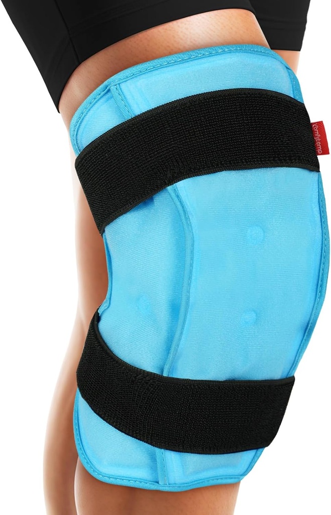 Komfortowy 3D Pack Ice Pack Zawijanie do urazów żel wielokrotnego użytku, FSA Kwalifikowalne, Knee Cold Pack Brace Terapia fizyczna dla Meniscus Tear, Ból nogi, Wymiana, Zapalenie stawów, Odzysk mięśni, Chirurgia Pobierz dobrze prezent