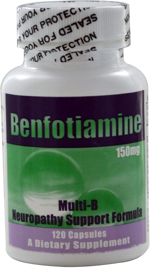 Świeże od producenta! Benfotiamina Multi- B Neuropatia Formuła wsparcia 150 mg, 120 kapsli - 3 opakowania