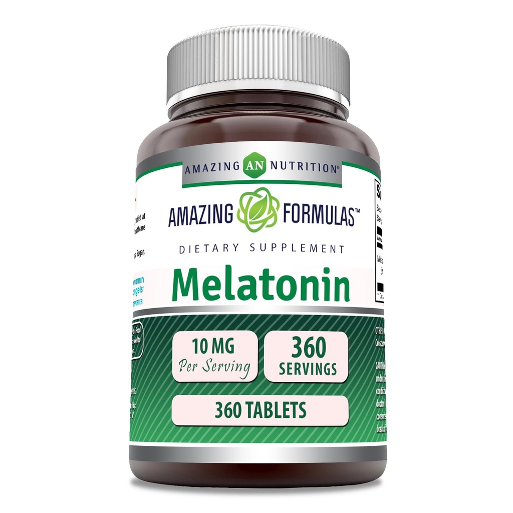 Amazing Melatonas Supplement Equipment 124; 10 Mg per Serving Equipment 124; 360 Tablets Equipment 124; Non-GMO Equipment 124; Gluten- Free Equipment 124; Made in USA