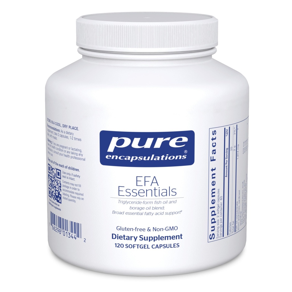 Czyste enkapsulacje EFA Essentials 124; Trigliceryde- Form Fish Oil and Borage Oil Blend 124; 120 Softgel kapsułki
