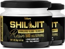 Shilajit Pure Himalayan Organic z kwasem Fulvic, kwasem Humic i 85 + Minerały śladowe - Wsparcie dla produkcji energii, układu immunologicznego i zdrowia kognitywnego - 2Packs 20g dla 80 Służenia