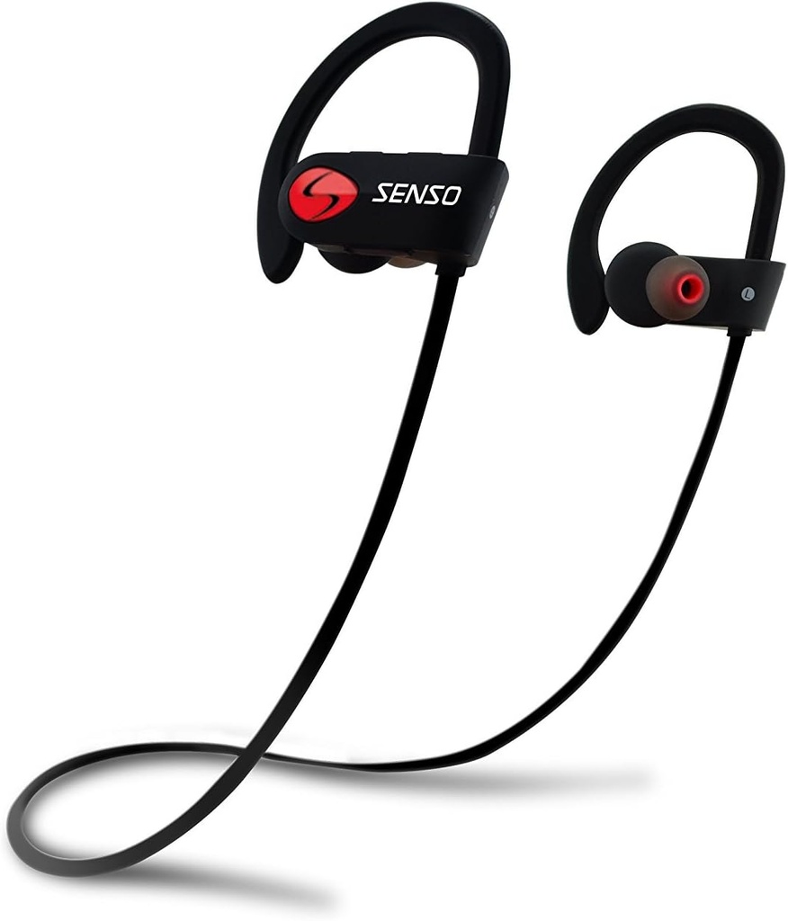 Słuchawki Senso Bluetooth, najlepsze bezprzewodowe słuchawki sportowe w / Mic IPX7 Wodoodporny HD Stereo Sweatproof Earfones for Gym Running Workout Hałas Anulowanie słuchawek słuchawki Hałas Anulowanie słuchawek