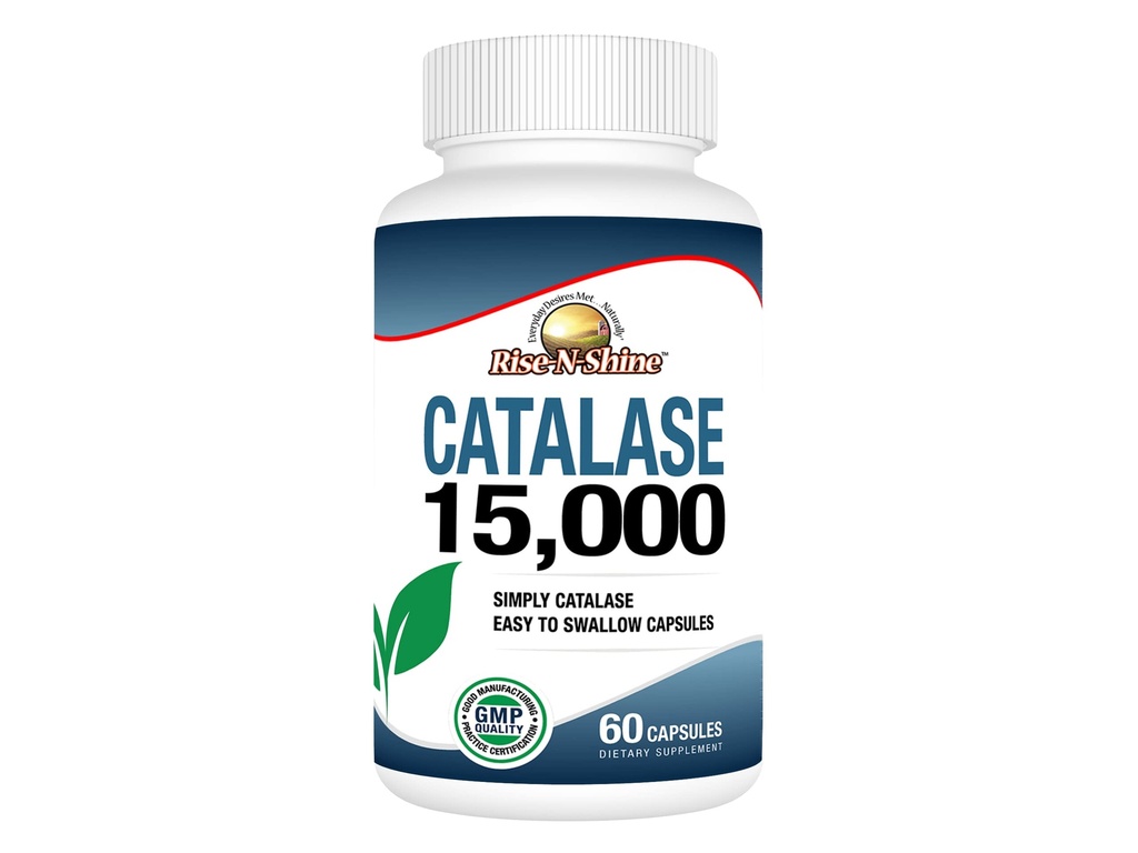 Rise- N- Shine Catalase Supplement 15.000 -Potężny Enzym Przeciwutleniaczy dla Zdrowia Włosów, Silne Podtrzymywanie Włosów i więcej - 60 Count (60- Day Supply)