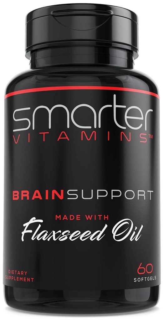 Smarter Brain Support Nootropic Supplement, Made with Alpha-GPC, L-Tyrosine & Acetyl L-Carnitine ALCAR, Flaxseed Oil, ALA DHA, 60 Softgel Energy Pills