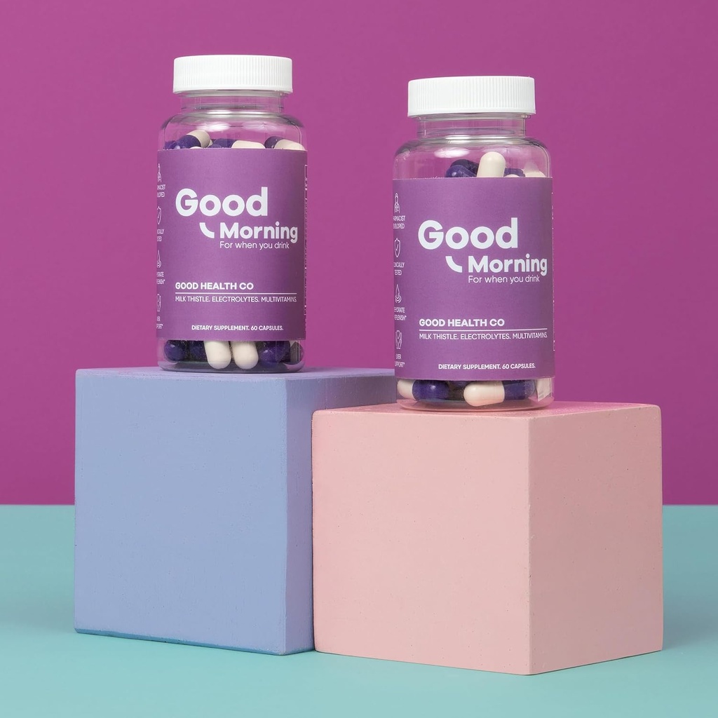 Good Morning Recovery Pills [2 Pack Hancac Kit] Klinicznie przebadane po pomocy alkoholowej 124; Drinking Relief + Detox wątroby z elektrolitami, Mleko Thistle + DHM. Zdrowie!