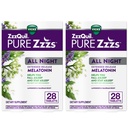 ZzzQuil Pure Zzzs All Night Extended Release, Melatonin Sleep Aid Tablets, Pomaga Ci pozostać w śnie dłużej, Pomoc snu dla dorosłych, 2 mg na tabletkę, 56 Wszystkich tabletek (2 opakowania po 28)
