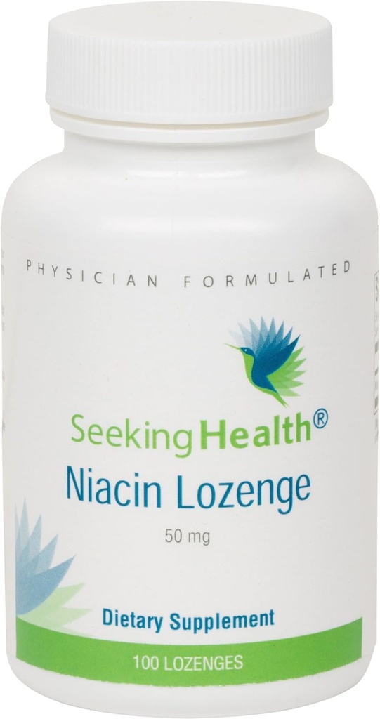 Poszukiwanie Zdrowia Niacin Lozenge ↓ 124; Zapewnia 50 mg Niacyny jako kwasu nikotynowego ↓ 124; Witamina B3 ↓ 124; Wolny od magnezu stearynian ↓ 124; Non-GMO ↓ 124; Naturalny aromat wiśniowy ↓ 124; 100 Lozenges